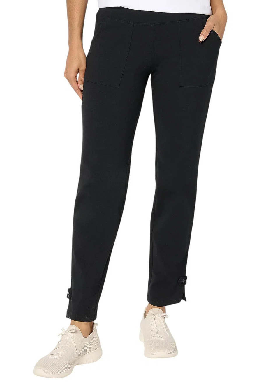 Women with Control Women's Tummy Control 86/14 StraightLeg Pants Black - Regular